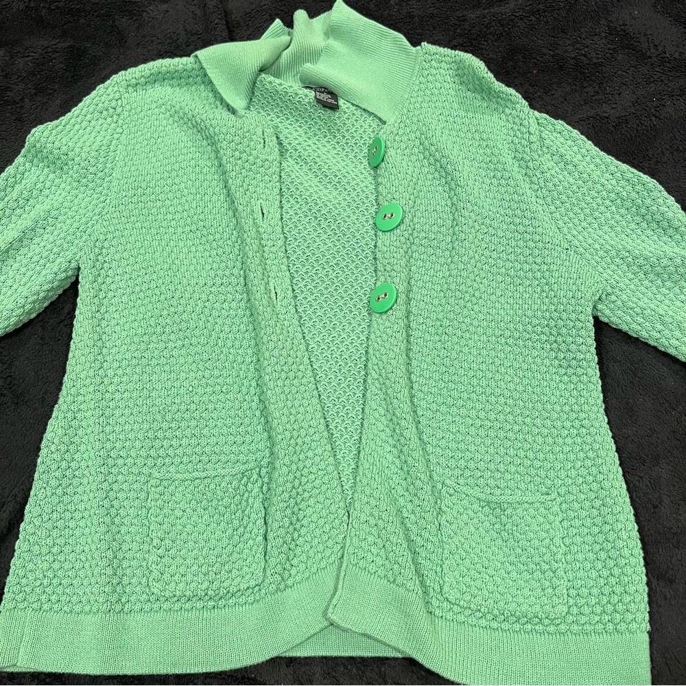 CDP & Co. Cotton blend Button Front Knit Cardigan Sweater. Size L